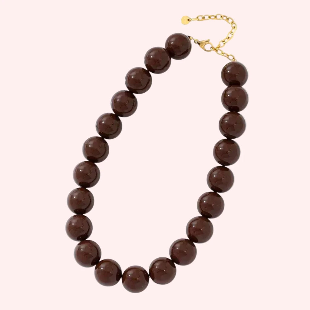 Brown beads ketting